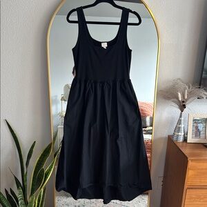 Casual Black Sleeveless Sun Dress